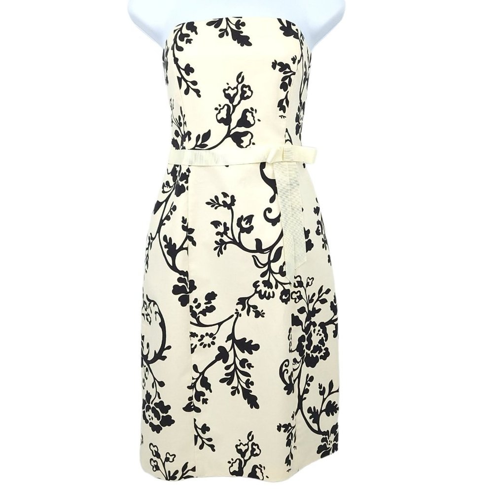 Laundry By Shelli Segal Cocktail Dress Womens Size 2 Cream Black USA Made NEW